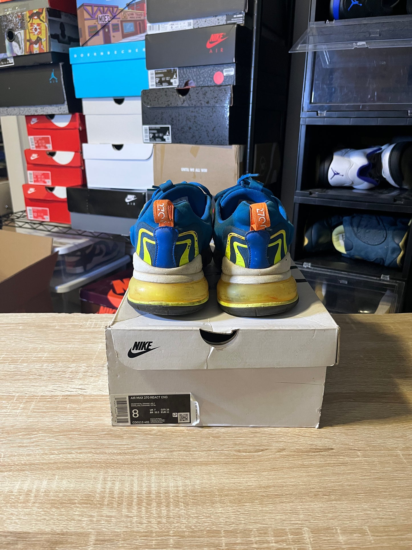 Size 8 - Nike Air Max 270 React ENG Blue