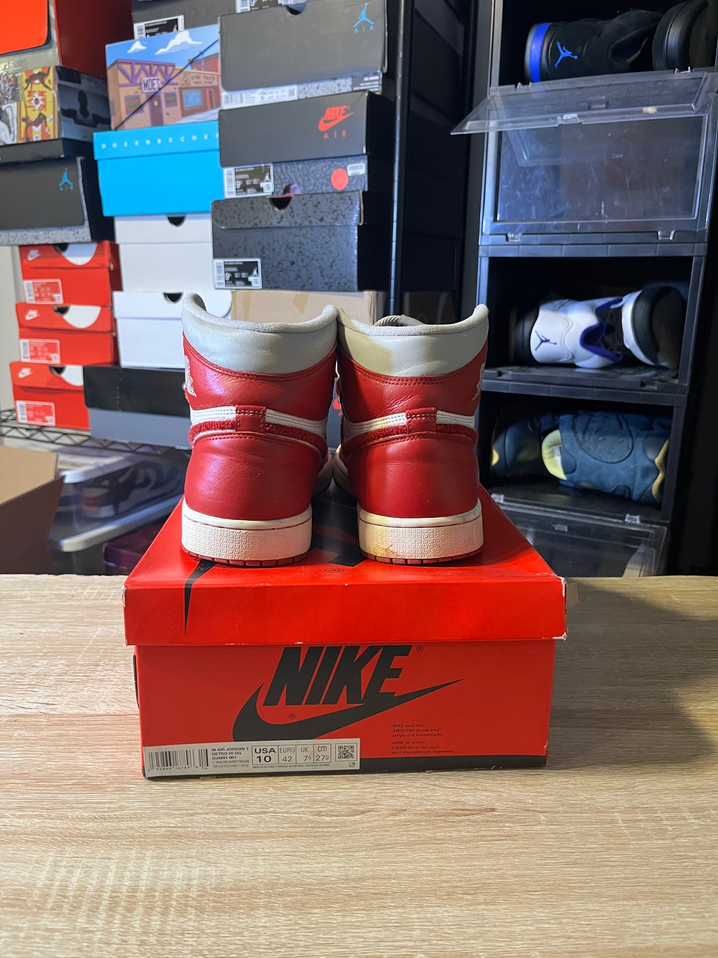Size 10W - AJ 1 Retro Hi Varsity Red
