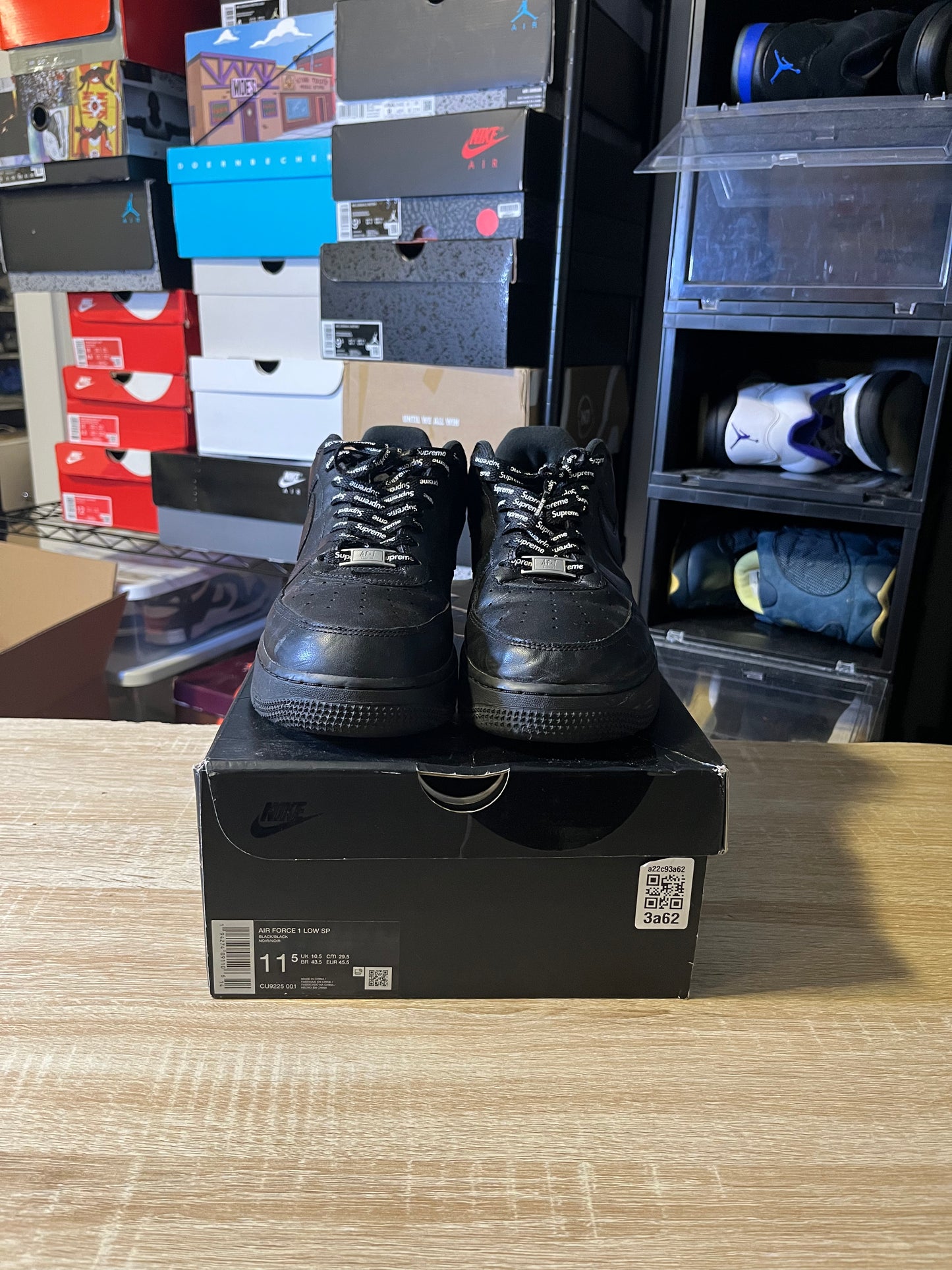 Size 11.5 - AF 1 Supreme Black