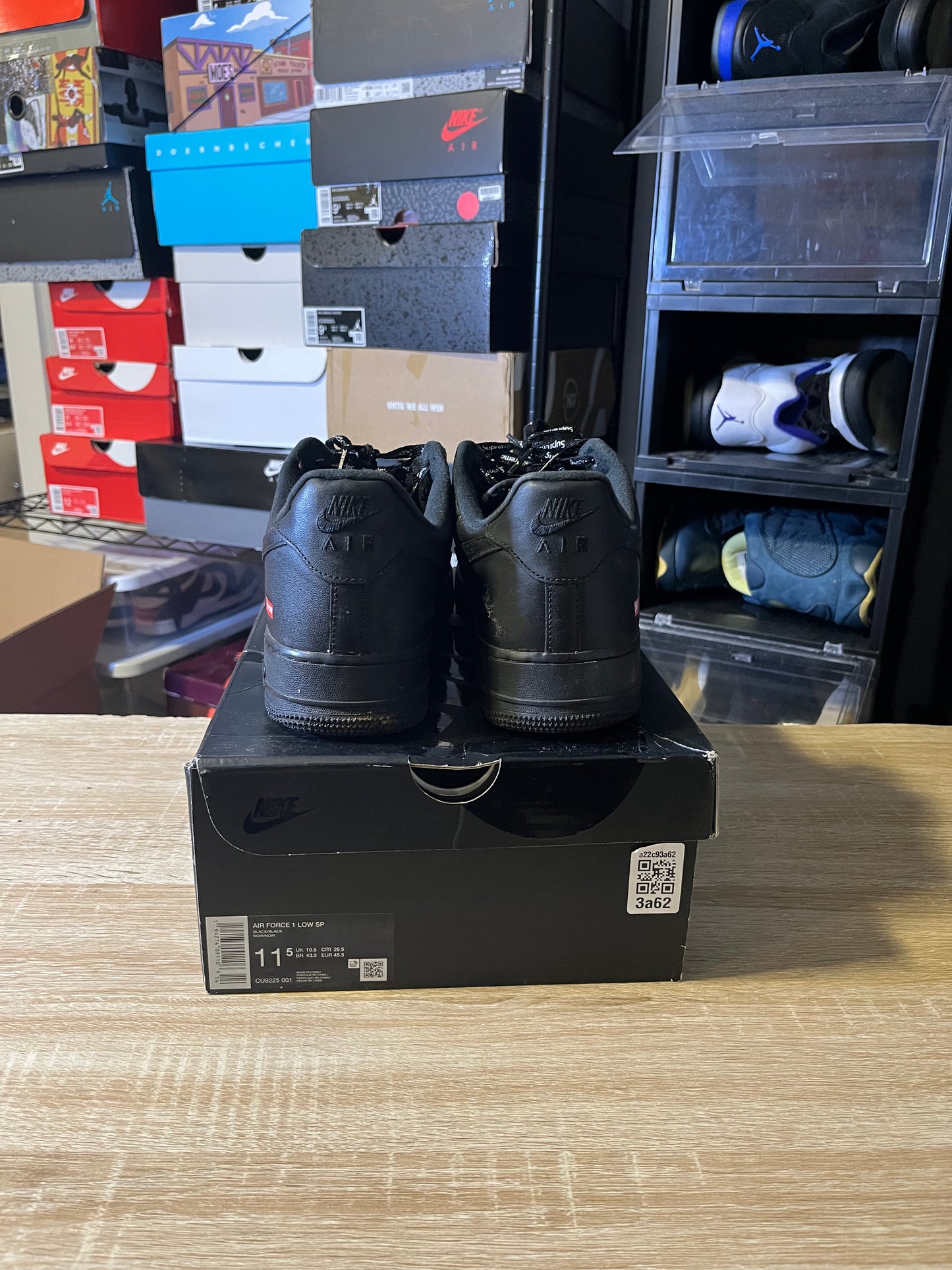 Size 11.5 - AF 1 Supreme Black