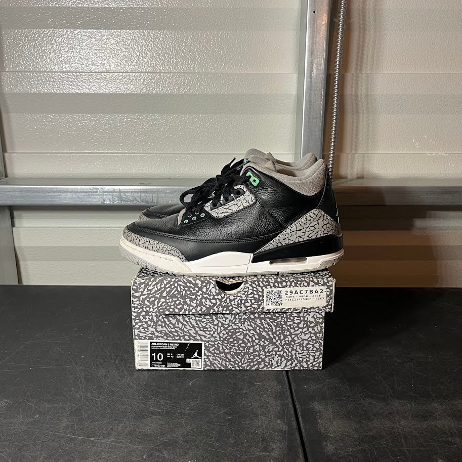 Size 10 - AJ 3 Retro Green Glow