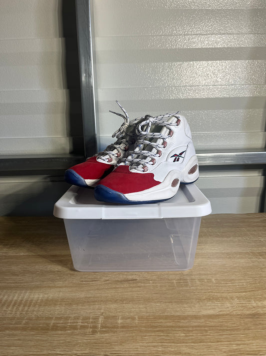 Size 11 - Reebok Question Mid Vintage Red Toe