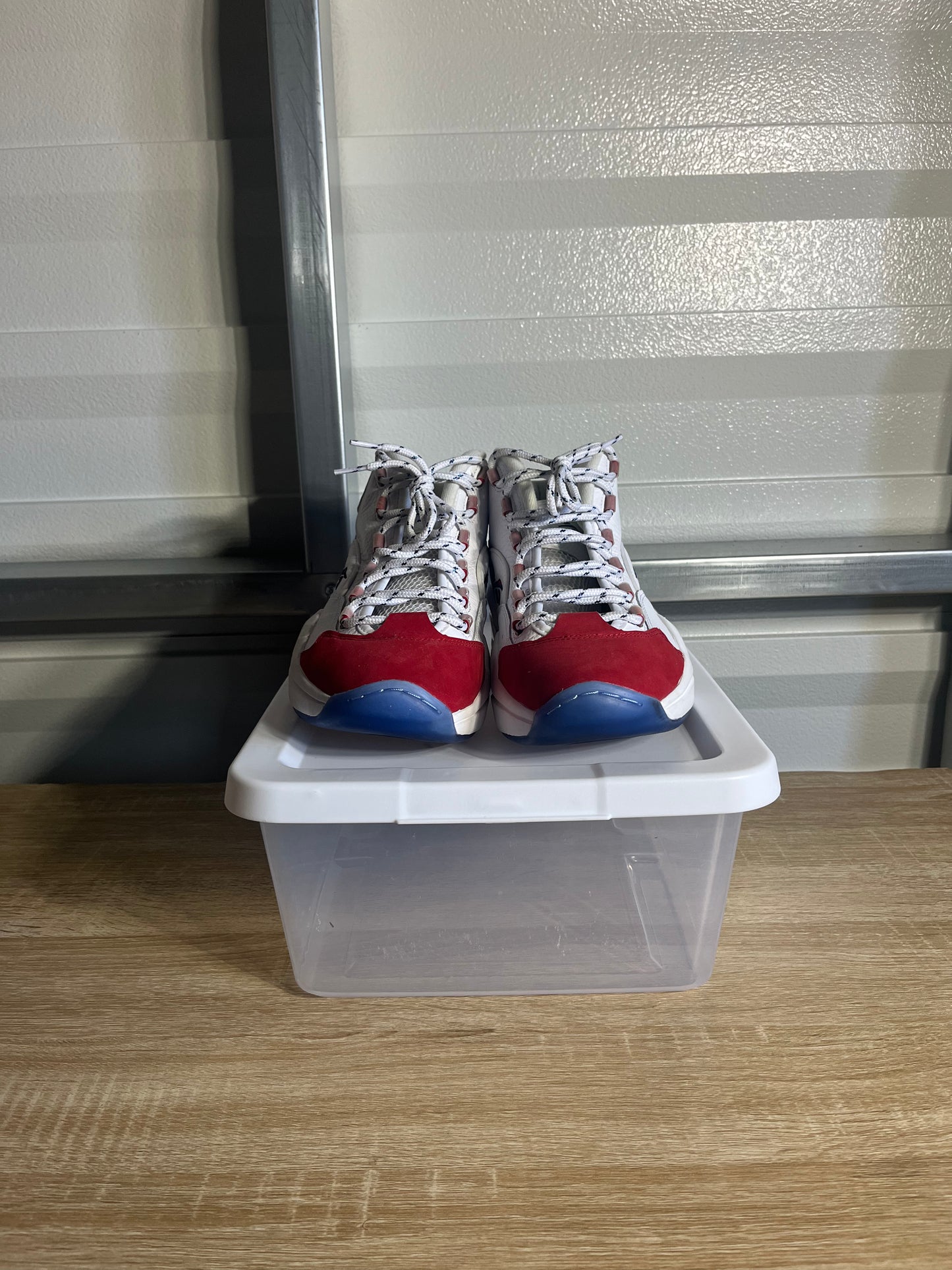 Size 11 - Reebok Question Mid Vintage Red Toe