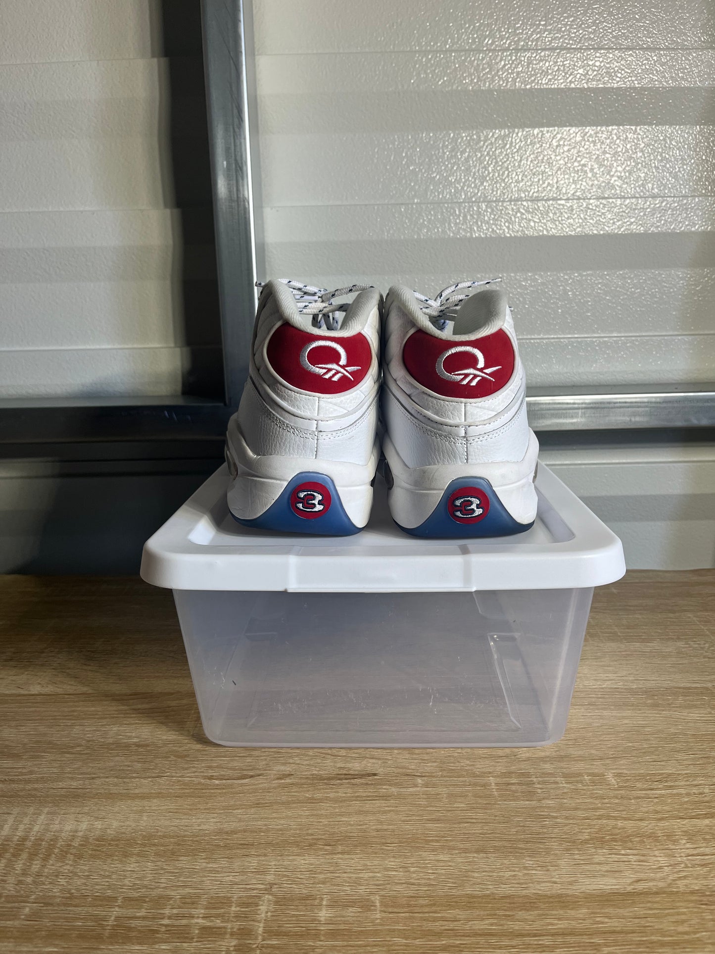 Size 11 - Reebok Question Mid Vintage Red Toe