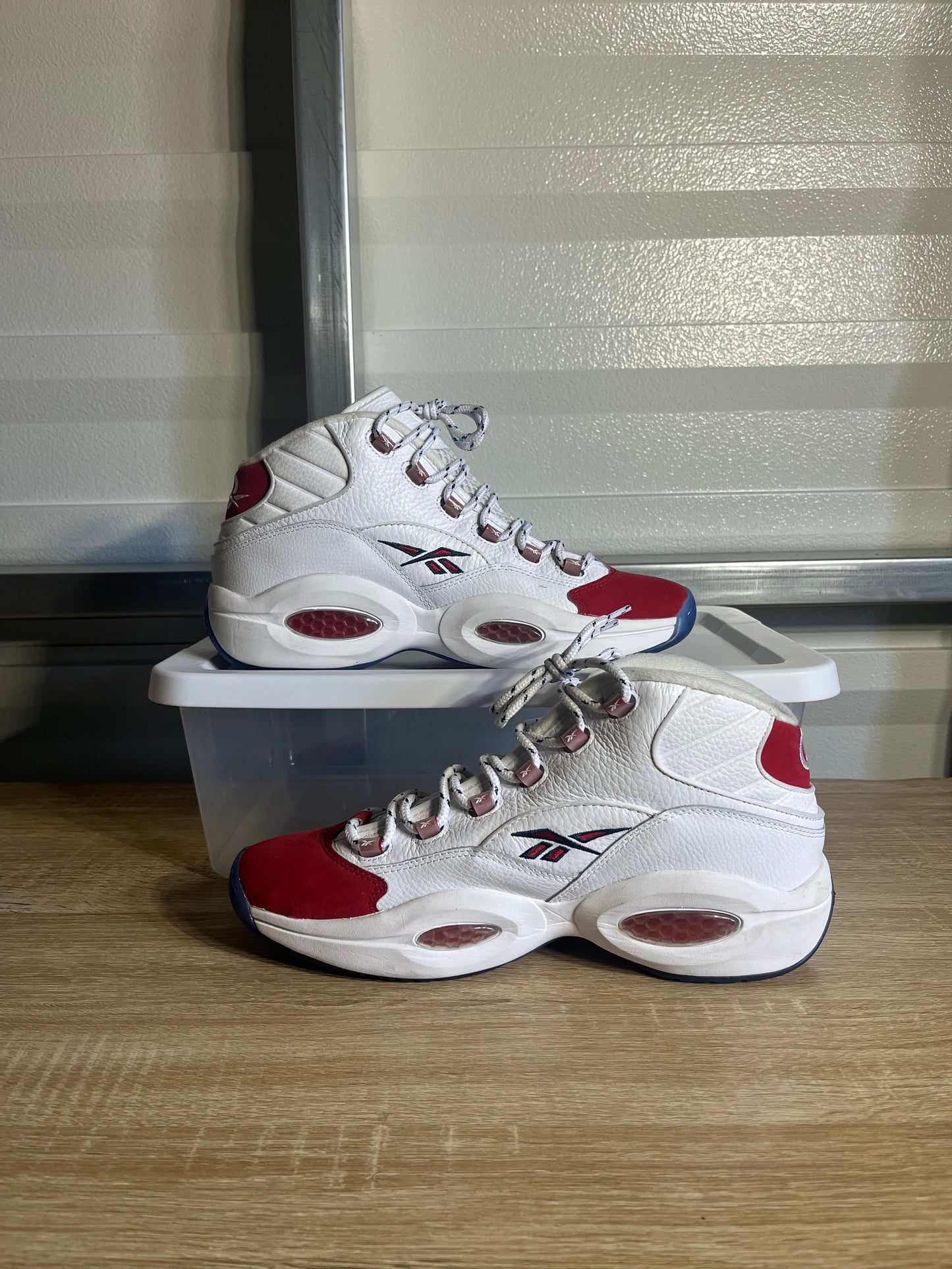 Size 11 - Reebok Question Mid Vintage Red Toe