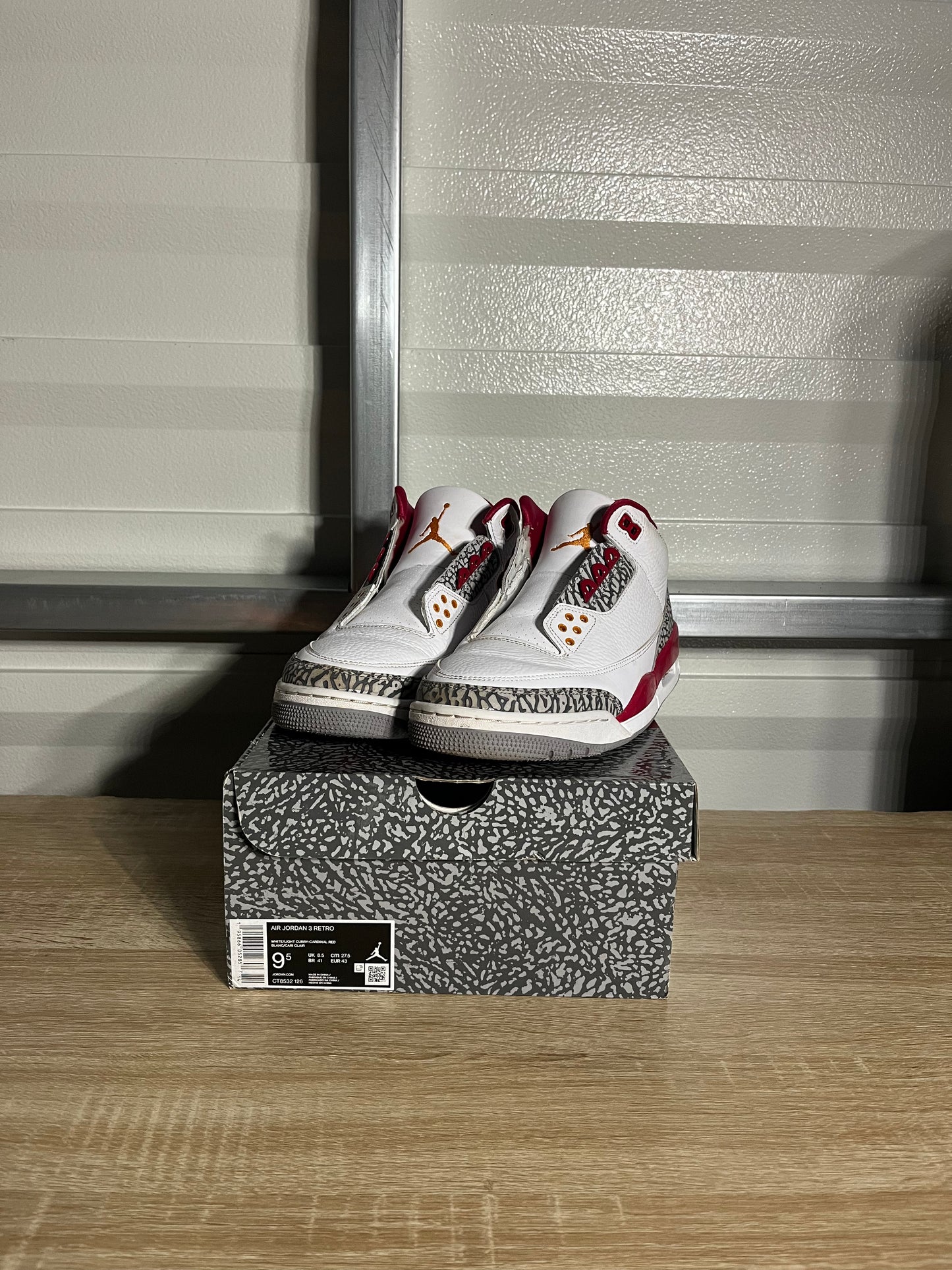 Size 9.5 - AJ 3 Retro Cardinal Red