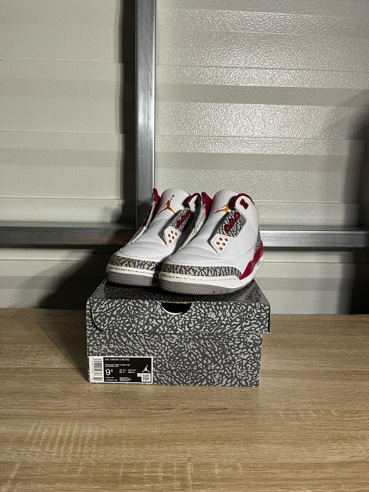 Size 9.5 - AJ 3 Retro Cardinal Red