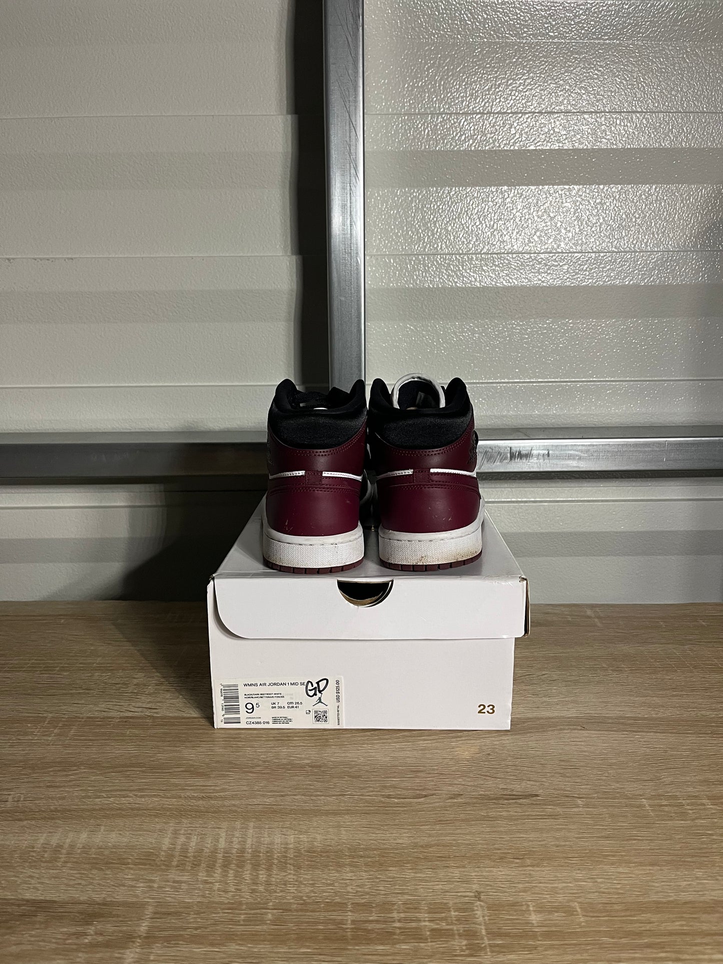 Size 9.5W - AJ 1 Mid SE Dark Beetroot Gold Pendants
