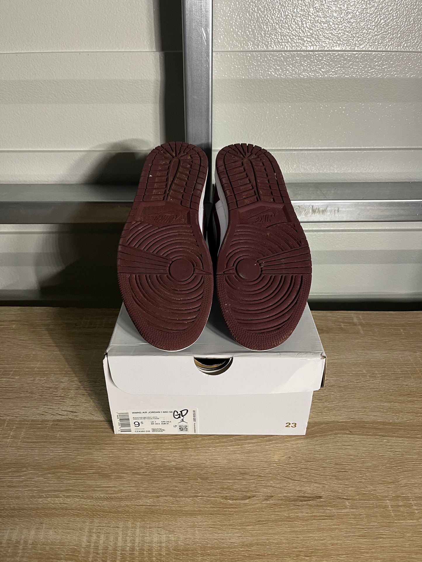 Size 9.5W - AJ 1 Mid SE Dark Beetroot Gold Pendants