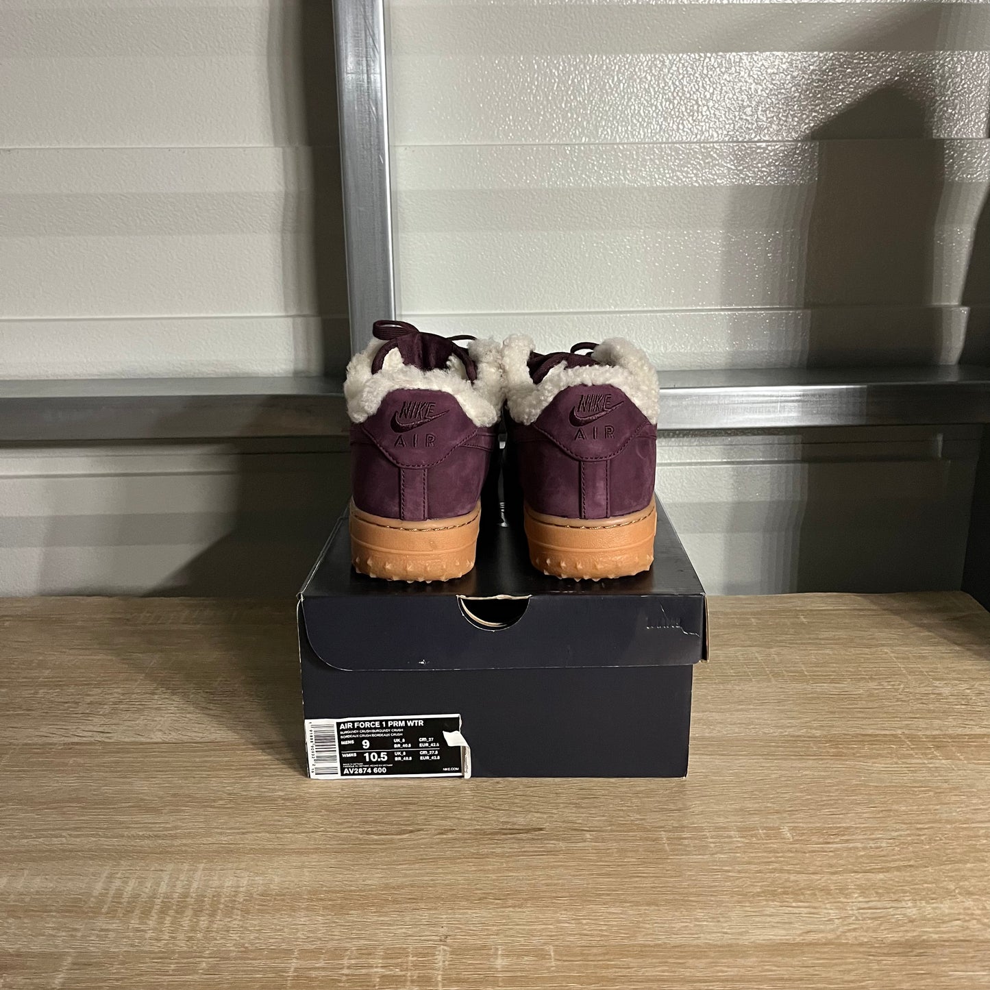 Size 9 - AF1 Premium Winter Burgundy Crush