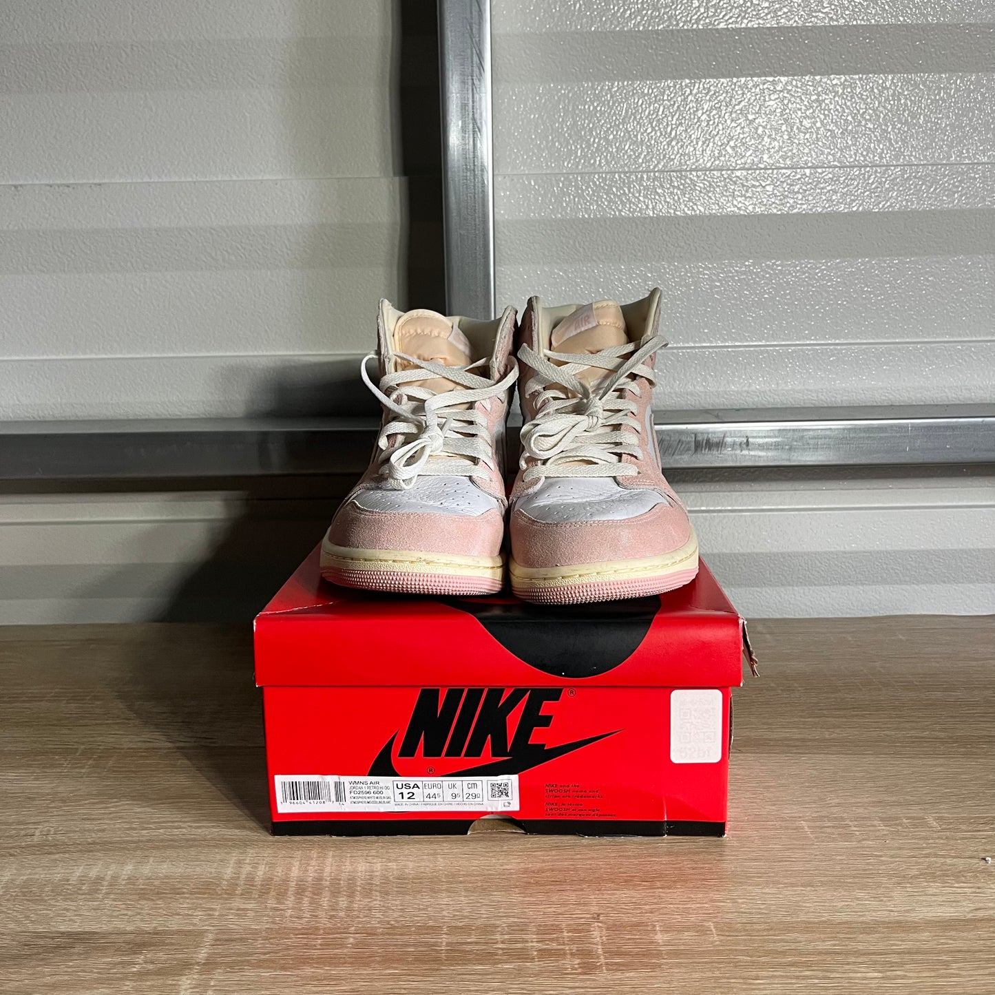 Size 12W - AJ 1 Retro High OG WMNS Washed Pink