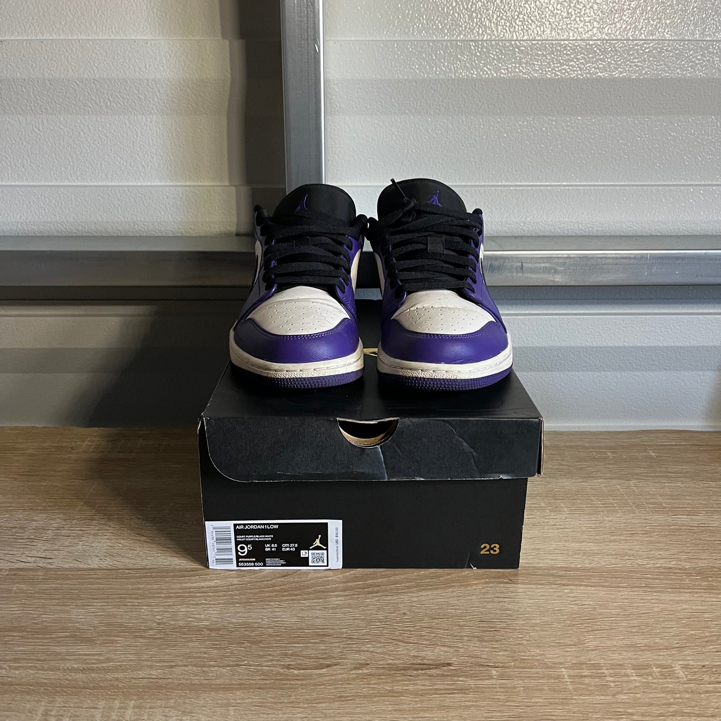 Size 9.5 - AJ 1 Low Court Purple