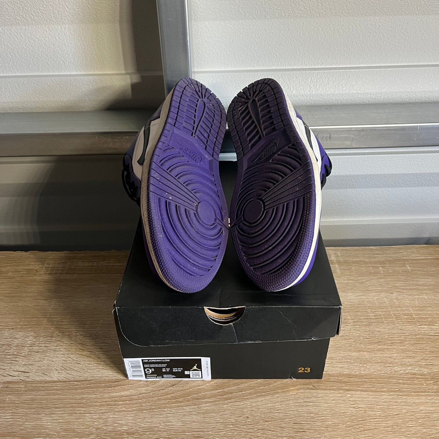 Size 9.5 - AJ 1 Low Court Purple
