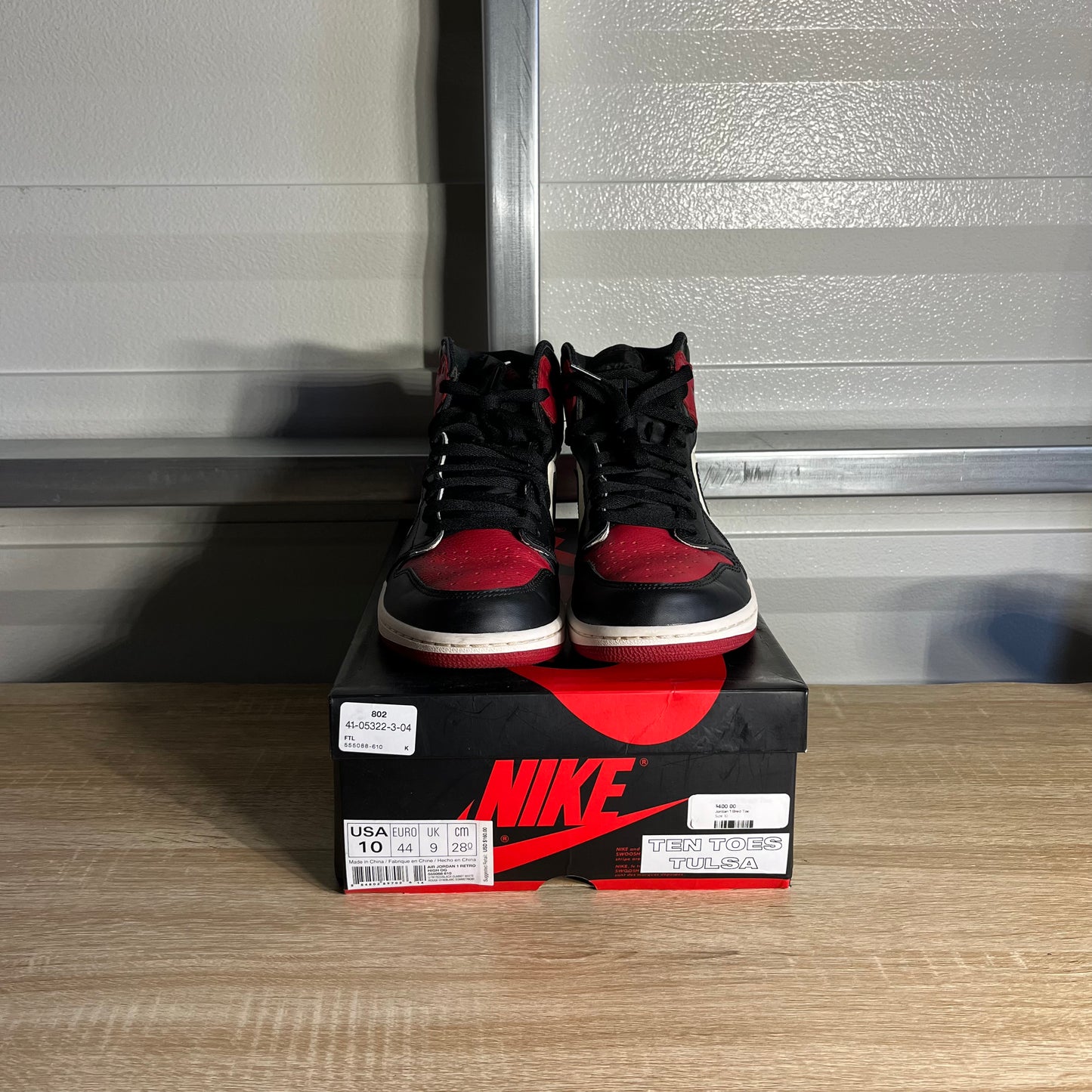 Size 10 - AJ 1 Retro High Bred Toe
