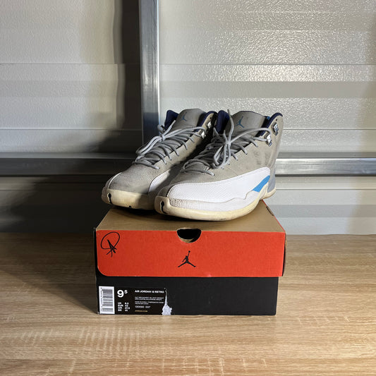 Size 9.5 - AJ 12 Retro Grey University Blue