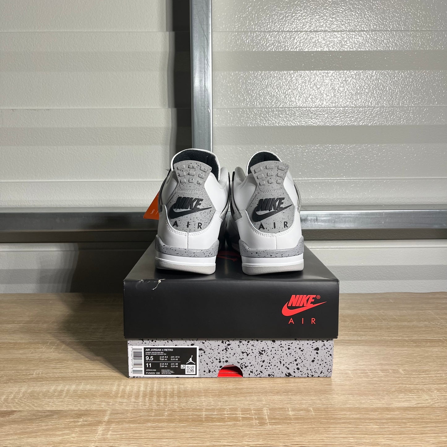 Size 9.5 - AJ 4 Retro White Cement