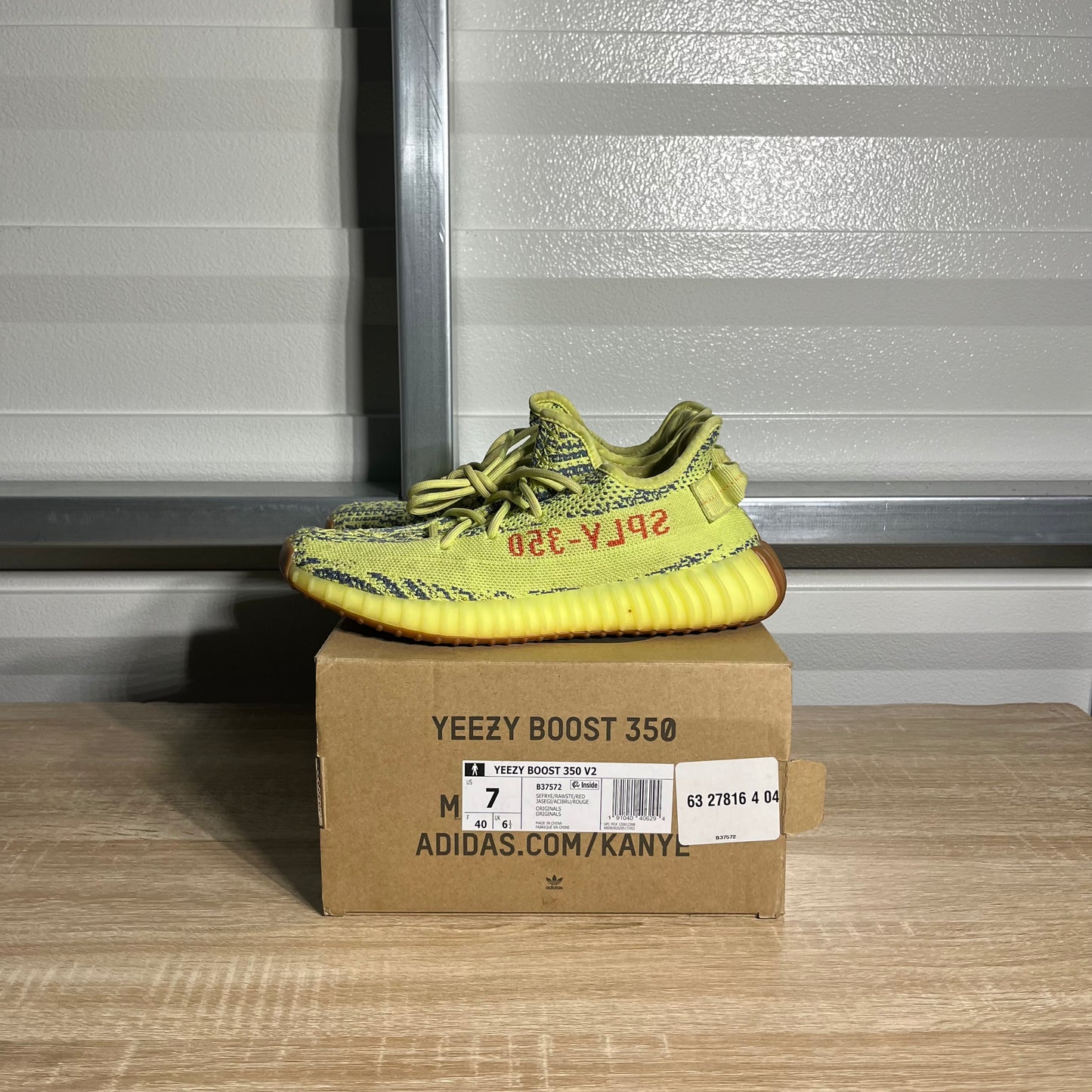 Size 7 - YZY Boost 350 V2 Semi Frozen Yellow