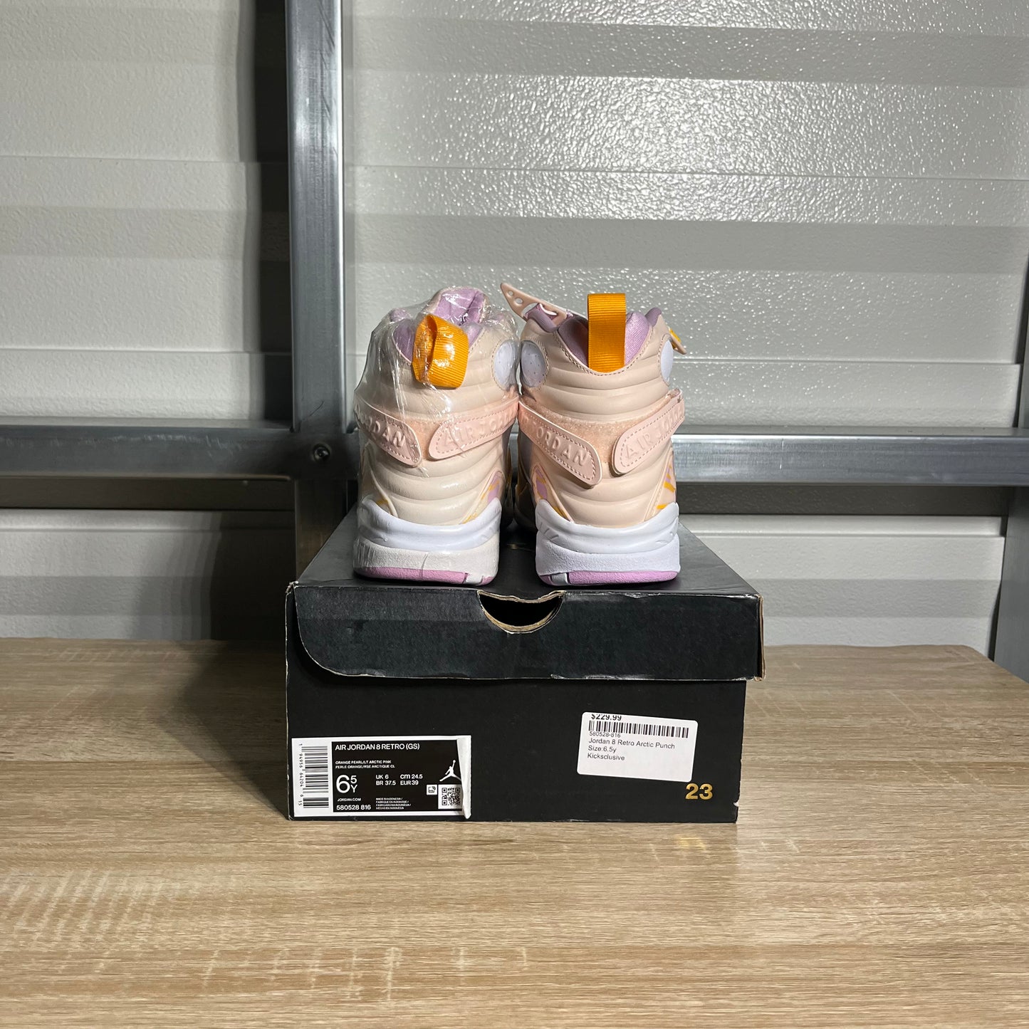 Size 6.5Y - AJ 8 Retro GS Light Arctic Pink