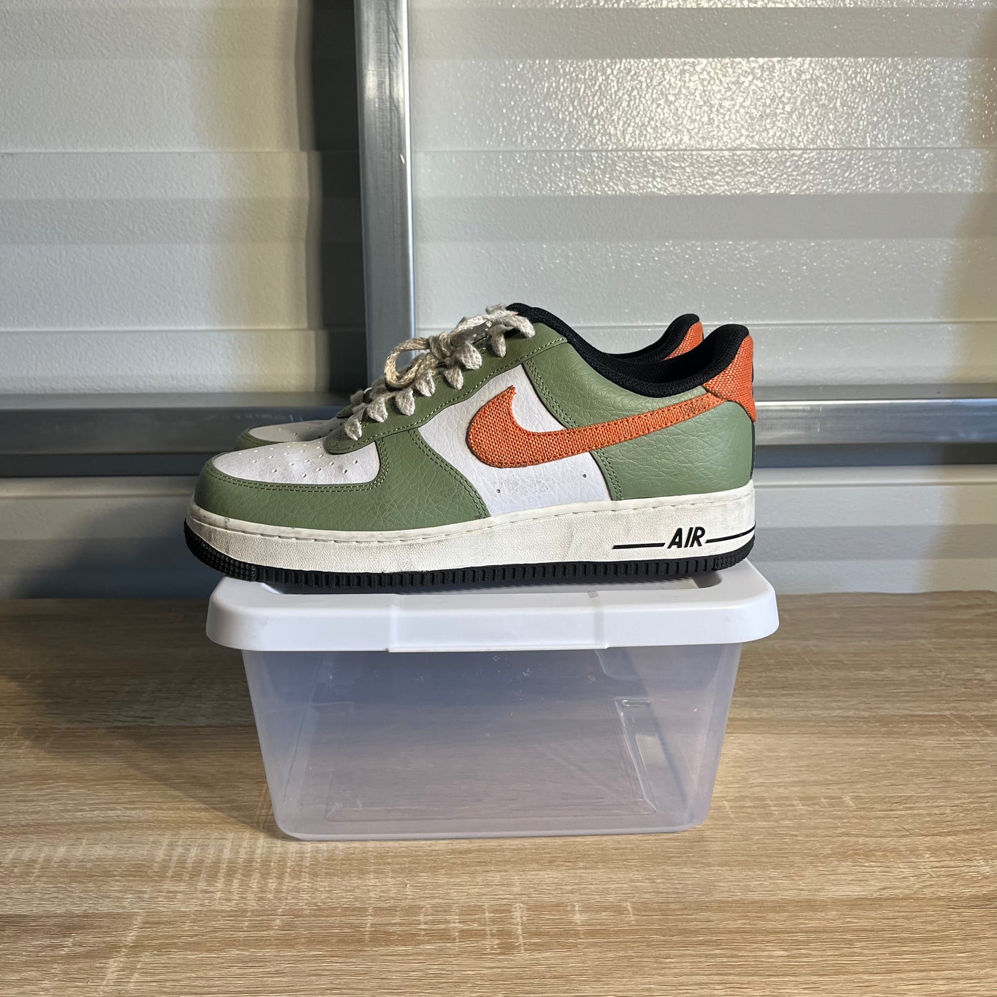 Size 10 - AF 1 '07 Oil Green Orange