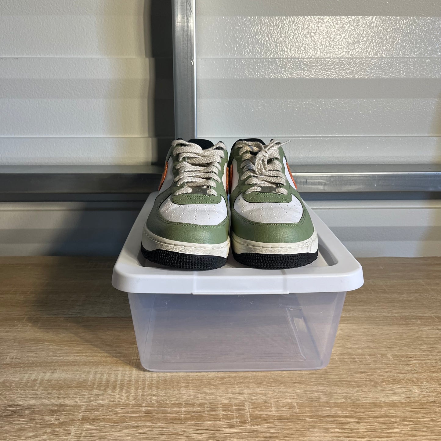 Size 10 - AF 1 '07 Oil Green Orange