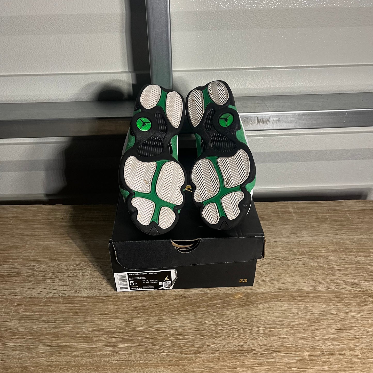 Size 5Y - AJ 13 Retro White Lucky Green