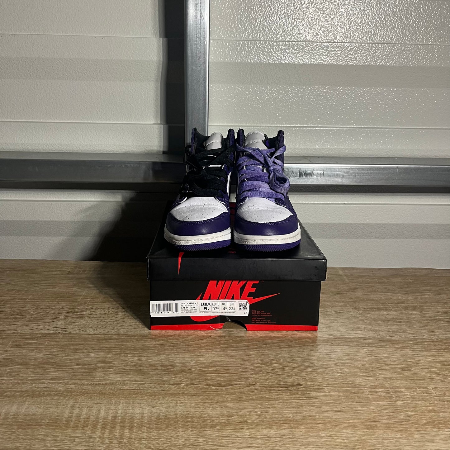 Size 5Y - AJ 1 Retro High Court Purple White