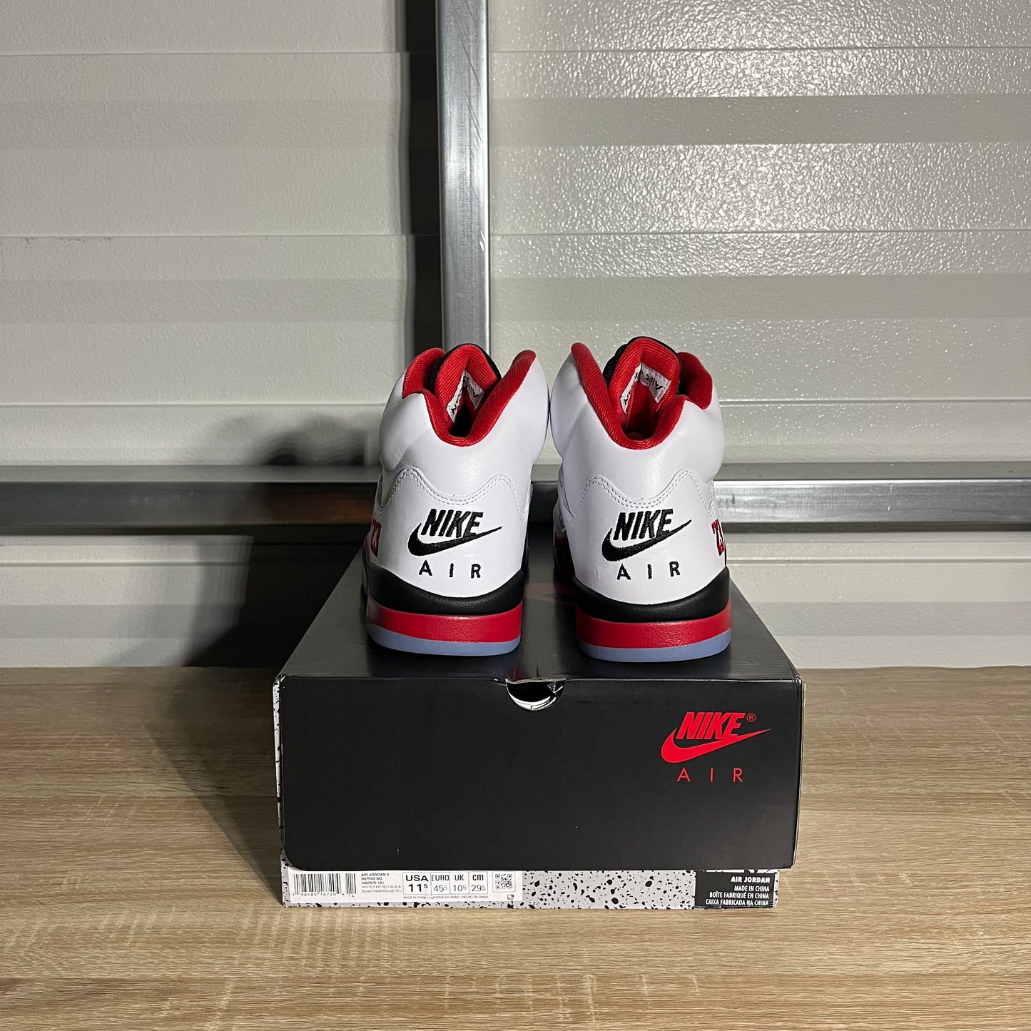 Size 11.5 - AJ 5 Retro Fire Red Black Tongue