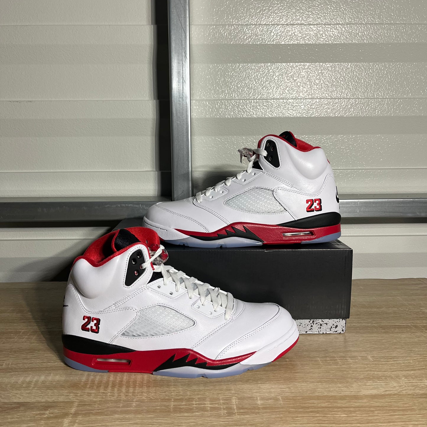 Size 11.5 - AJ 5 Retro Fire Red Black Tongue