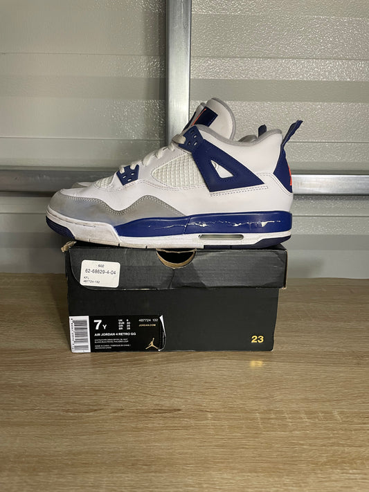 Size 7Y - AJ 4 Retro Deep Royal Blue
