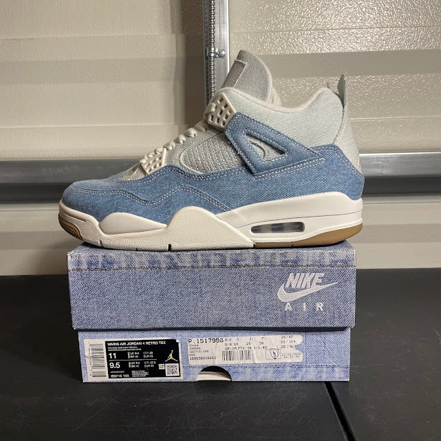Size 11W - AJ 4 Retro Worn Blue