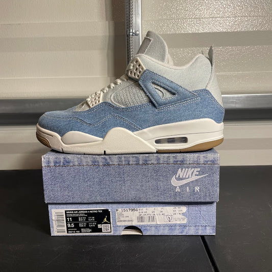 Size 11W - AJ 4 Retro Worn Blue