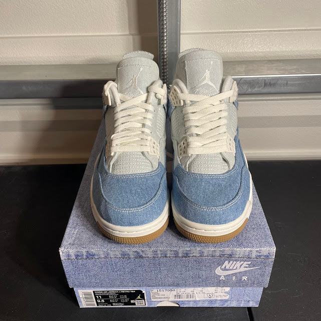 Size 11W - AJ 4 Retro Worn Blue