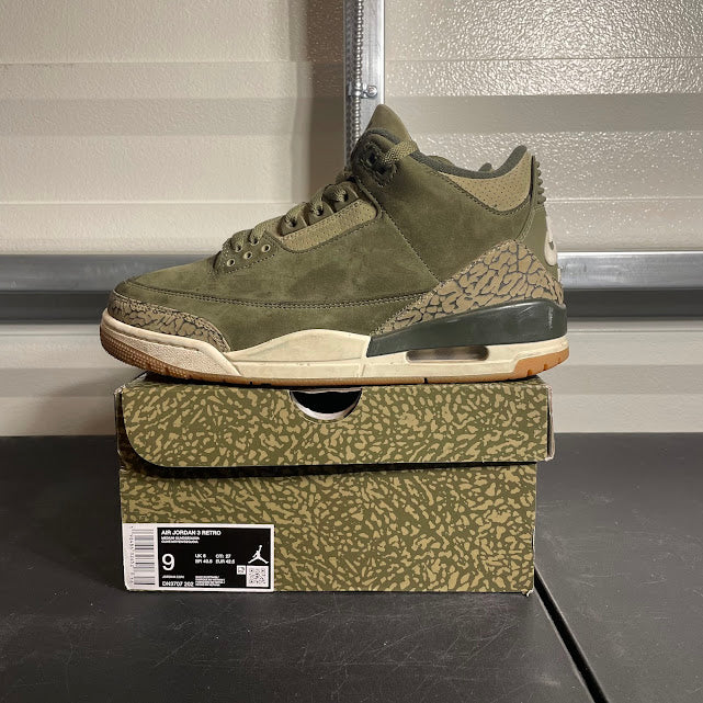 Size 9 - AJ 3 Retro Medium Olive