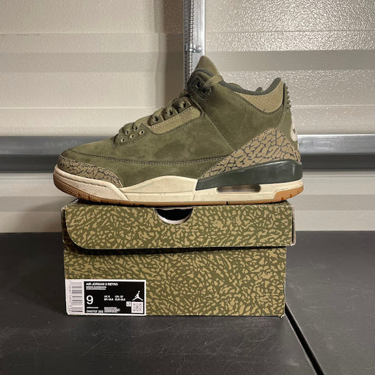 Size 9 - AJ 3 Retro Medium Olive