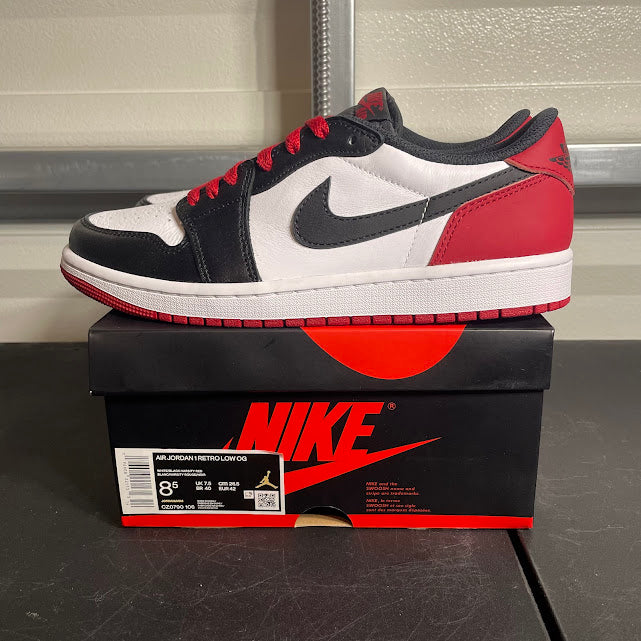 Size 8.5 - AJ 1 Retro Low Black Toe