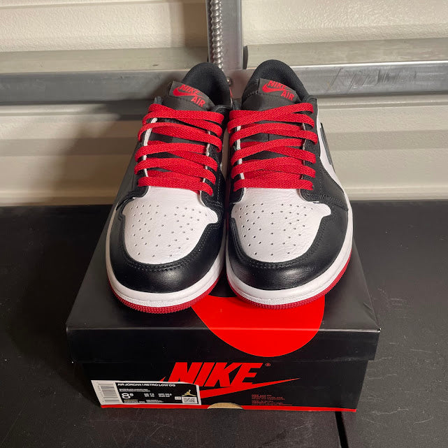 Size 8.5 - AJ 1 Retro Low Black Toe