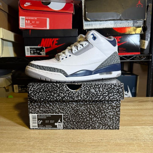 Size 9.5 - AJ 3 Retro Midnight Navy