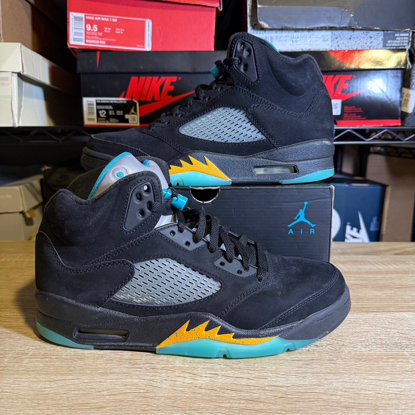 Size 9 - AJ 5 Aqua