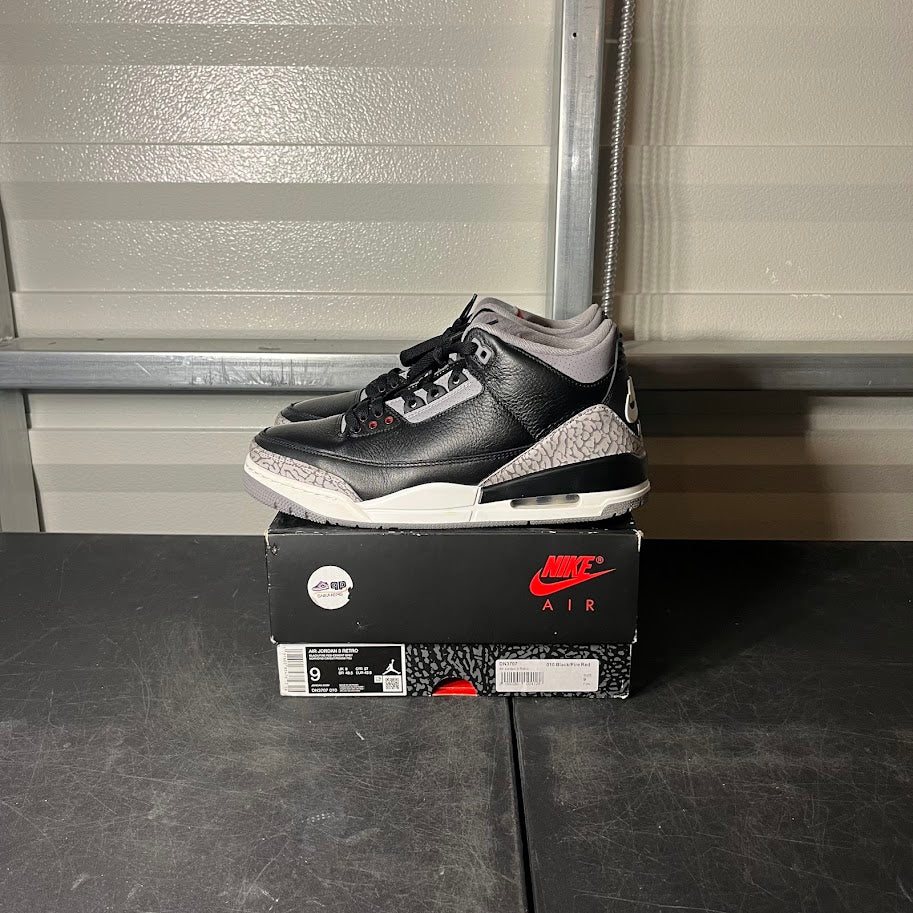 Size 9 - AJ 3 Retro Black Cement