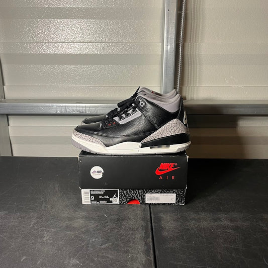 Size 9 - AJ 3 Retro Black Cement