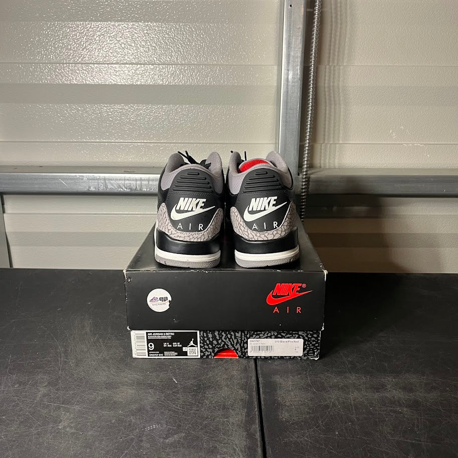 Size 9 - AJ 3 Retro Black Cement