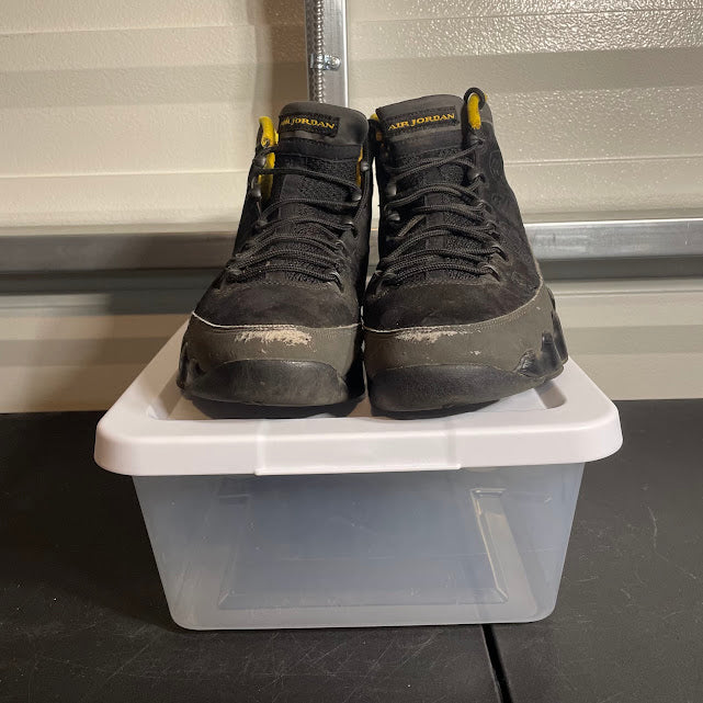 Size 12 - AJ 9 Retro Dark Charcoal University Gold