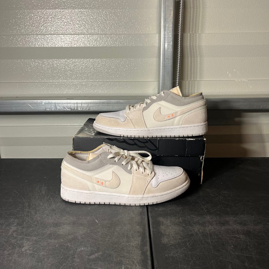 Size 9.5 - AJ 1 Low Inside Out Cream White Light Grey