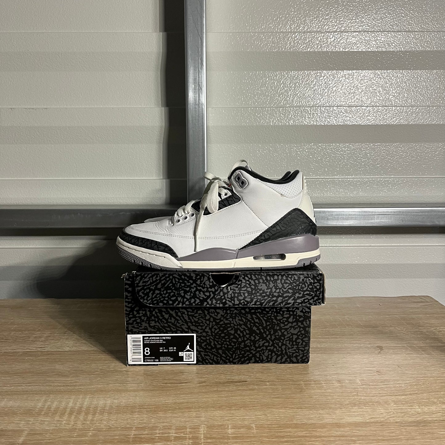 Size 8 - AJ 3 Retro Cement Grey