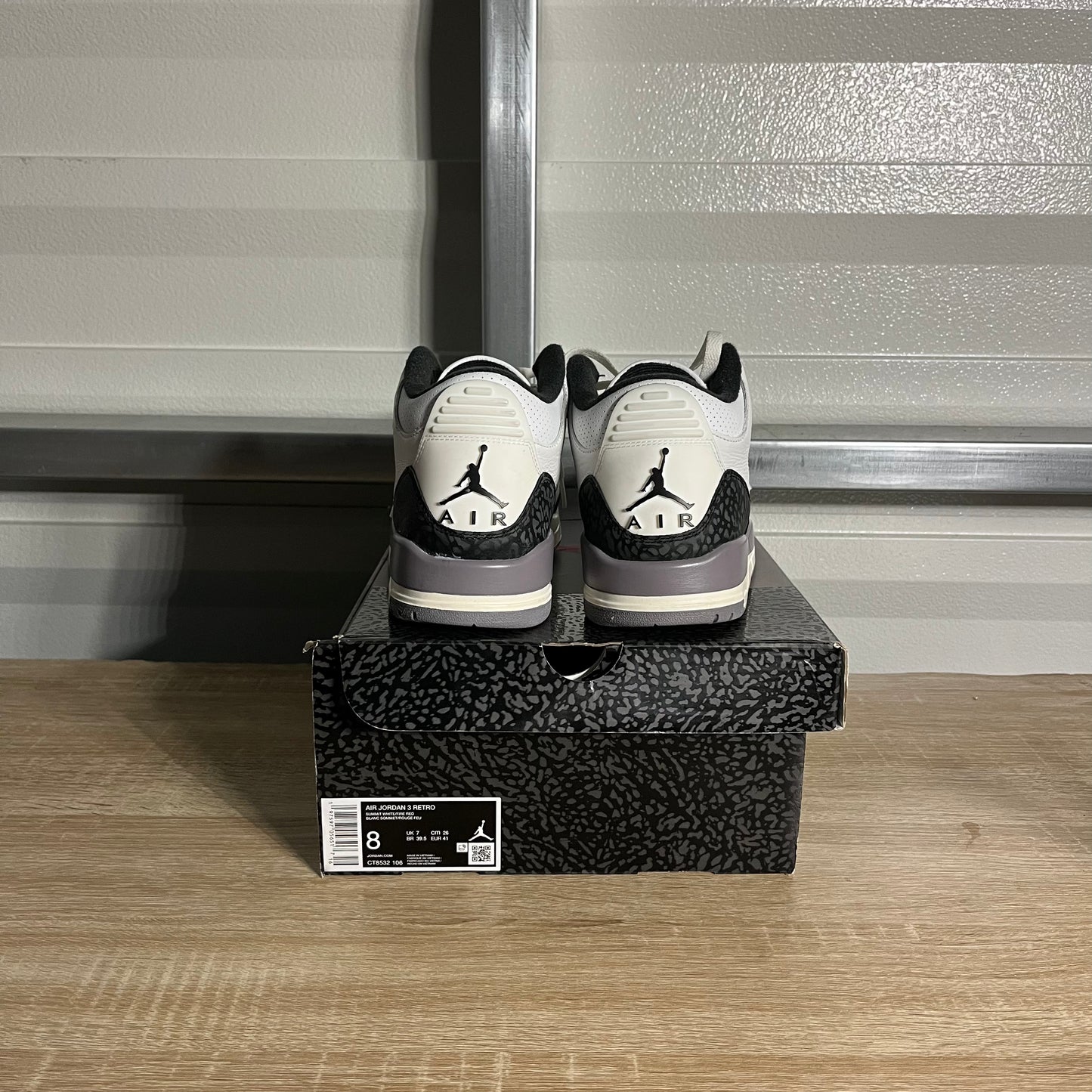 Size 8 - AJ 3 Retro Cement Grey