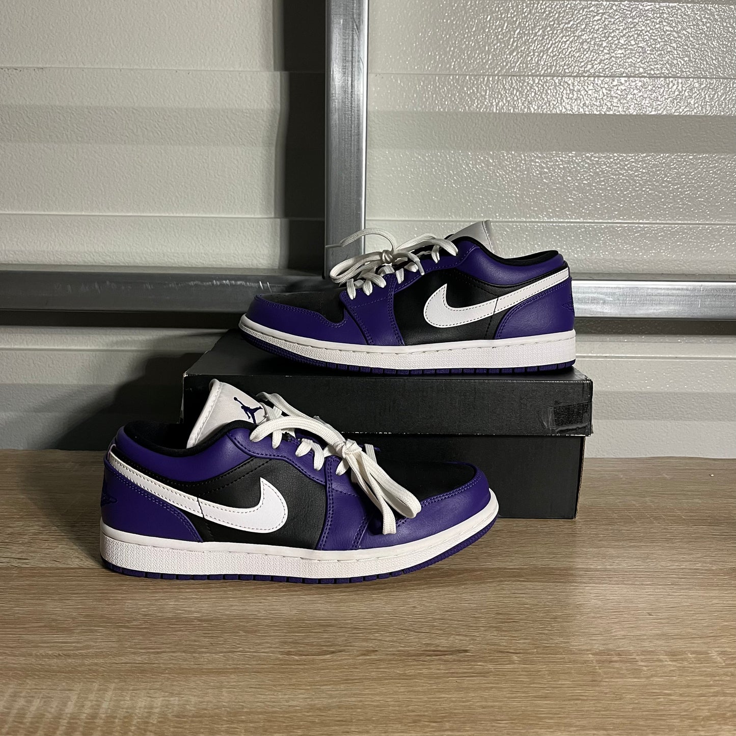 Size 7.5 - AJ 1 Low Court Purple Black