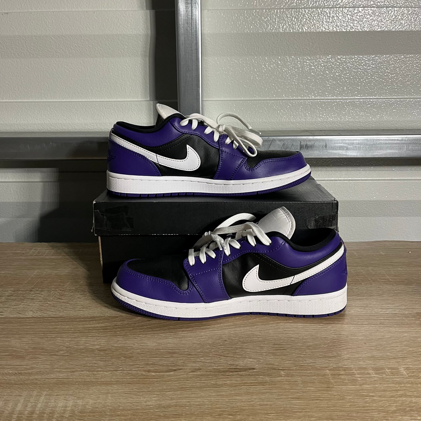 Size 7.5 - AJ 1 Low Court Purple Black