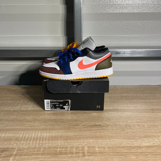Size 7Y - AJ 1 Low MMD BG Multi Grid