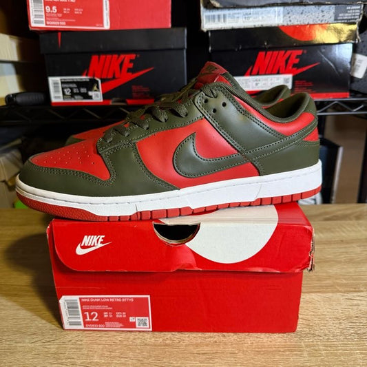 Size 12 - Dunk Low Mystic Red Cargo