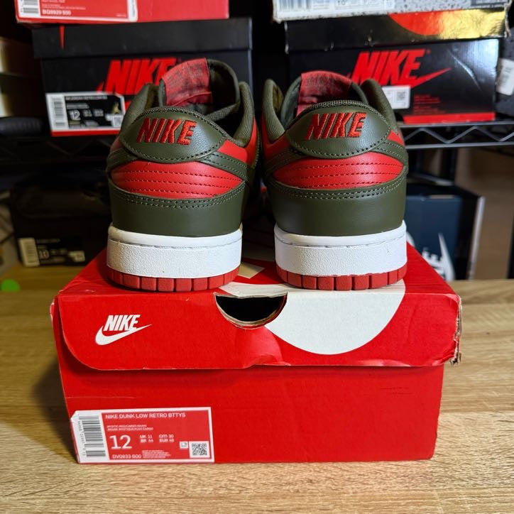 Size 12 - Dunk Low Mystic Red Cargo